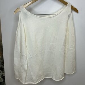 New!! Margaret O'leary‎ Size L  Long Sleeve T Shirt Top  Ivory Color